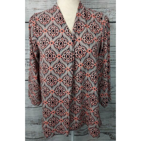 The Limited Blouse Woman‎ Size Small Tall Multi Color Geometric Office Popover - Picture 1 of 10